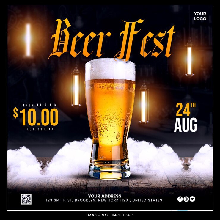 PSD modello di banner per social media del volantino della festa della birra
