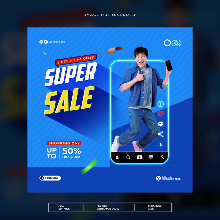 PSD modello di banner per social media in super vendita