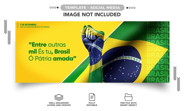 Modello di banner per social media indipendenza del Brasile
