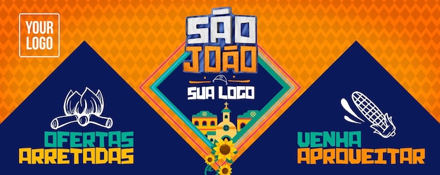 Modello di banner per social media john offre arretada