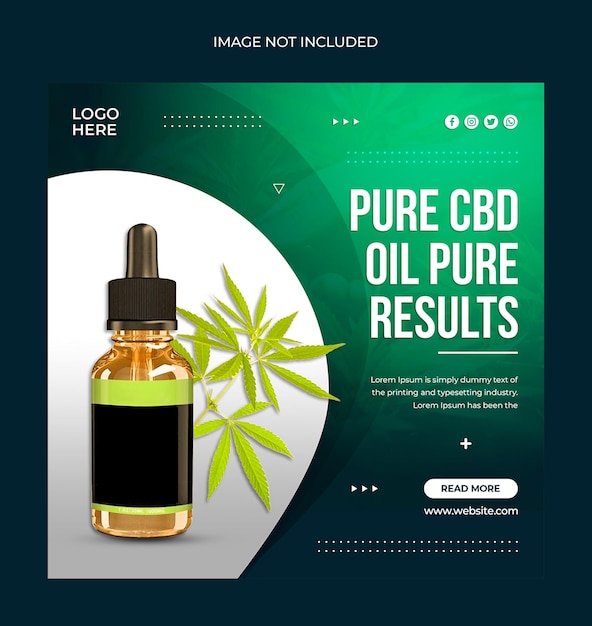 Modello di banner per social media olio CBD