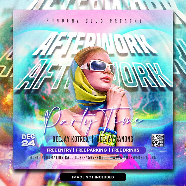 Modello di banner per social media post club dj party flyer
