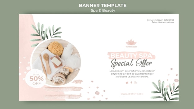 Modello di banner per spa e bellezza