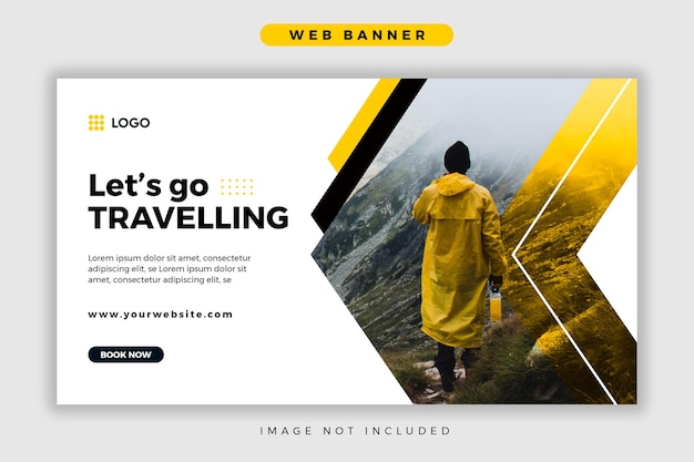 Modello di banner per tour e viaggi PSD Premium