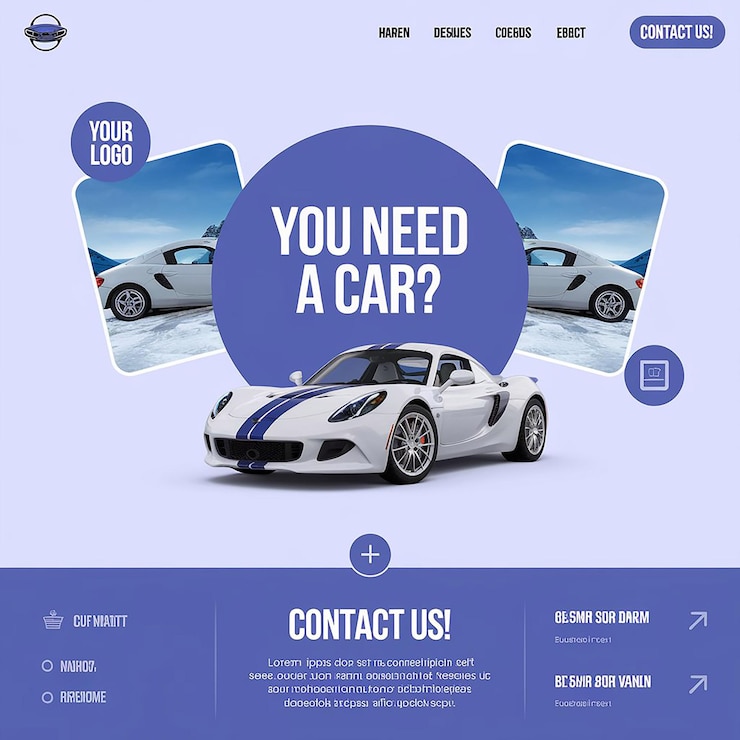 PSD modello di banner pubblicitario per la vendita di auto sui social media