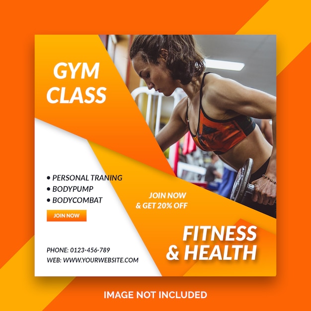 Modello di banner quadrato palestra