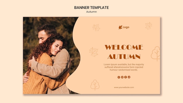 Modello di banner stagione autunnale