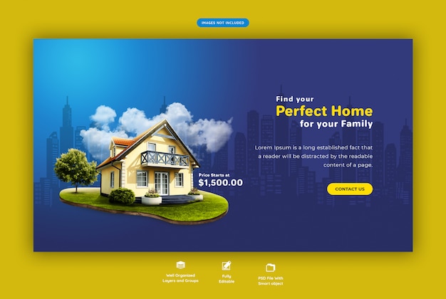 Modello di banner web casa in vendita perfetta