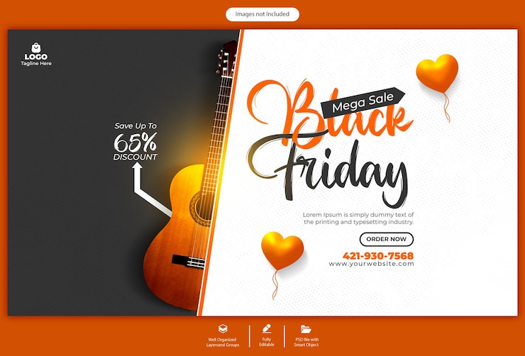 PSD modello di banner web della super vendita del black friday psd