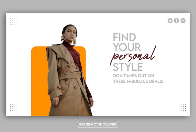 modello di banner web di moda e design del modello di banner per social media