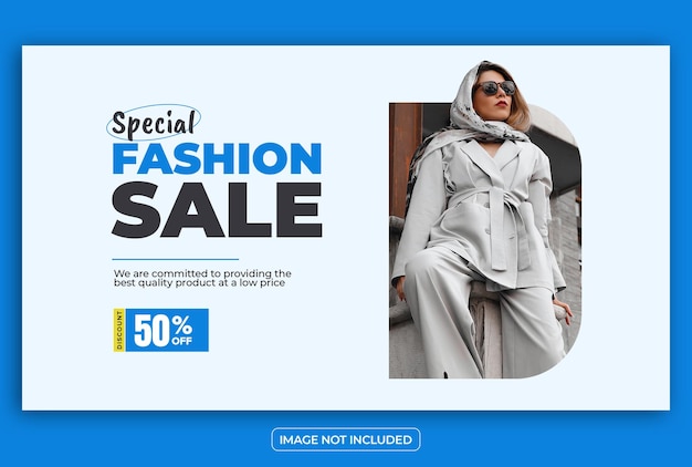 Modello di banner web di moda e modello di banner di vendita di moda