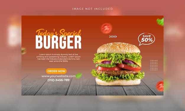 Modello di banner web menu cibo delizioso
