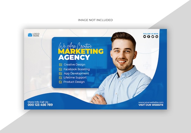 Modello di banner web per agenzie di marketing digitale e aziende