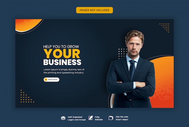 Modello di banner web per la promozione aziendale e aziendale