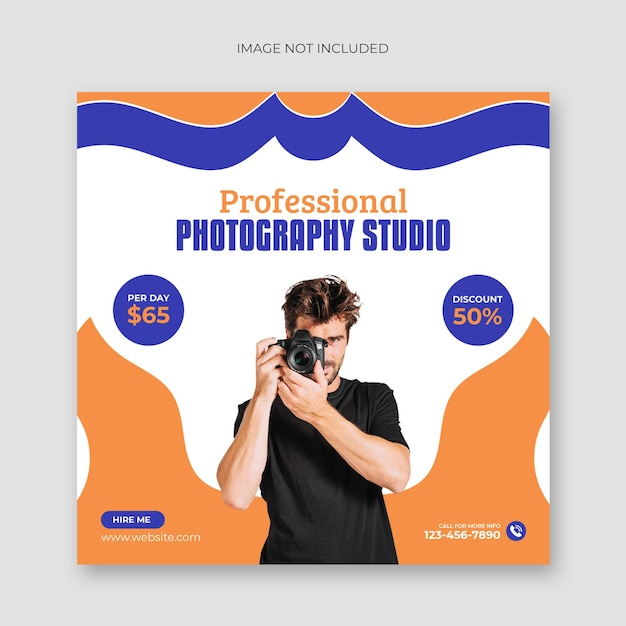 Modello di banner web per post e promozione sui social media del servizio fotografico
