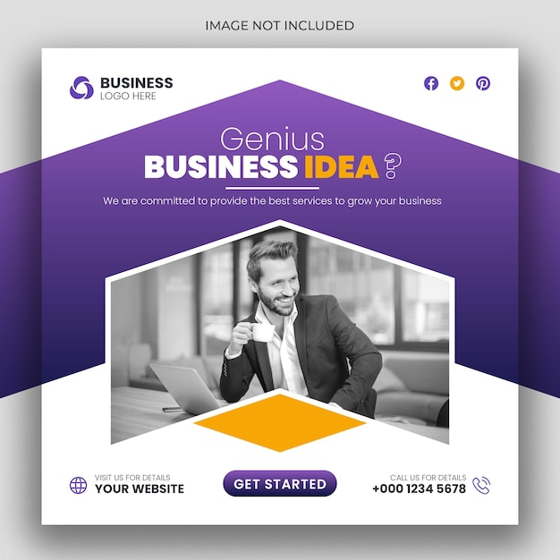 Modello di banner web post design per i social media di marketing digitale