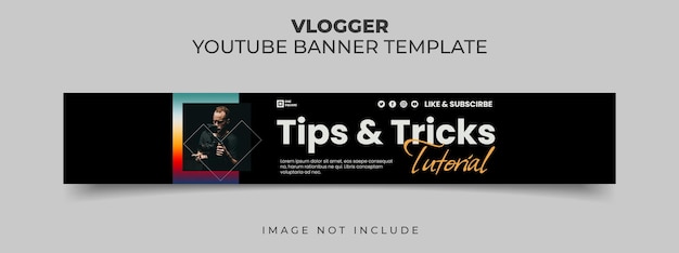 Modello di banner youtube del vlogger