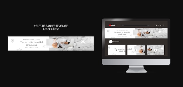 Modello di banner youtube della clinica laser