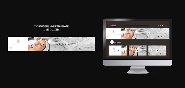 Modello di banner youtube della clinica laser