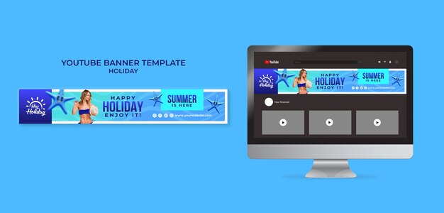 Modello di banner youtube per il relax delle vacanze