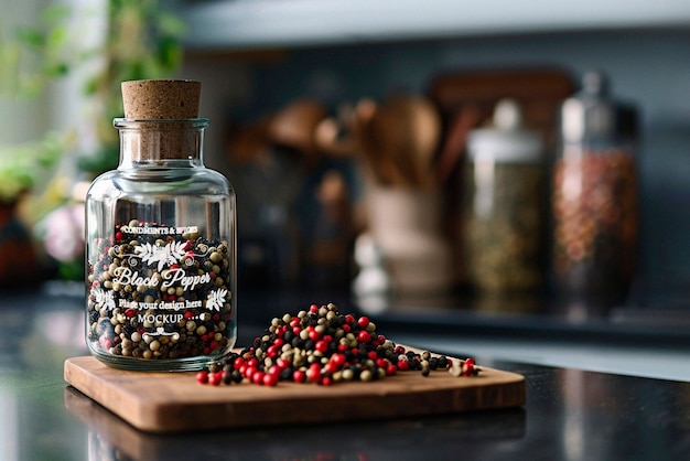 Modello di barattolo di condimenti in cucina