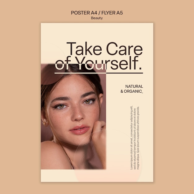 Modello di bellezza e benessere design piatto