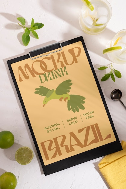 Modello di bevanda brasiliana a marchio minimo