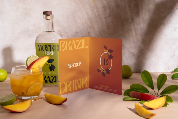Modello di bevanda brasiliana a marchio minimo