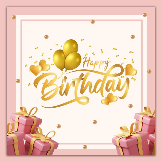 Modello di biglietto di compleanno PSD