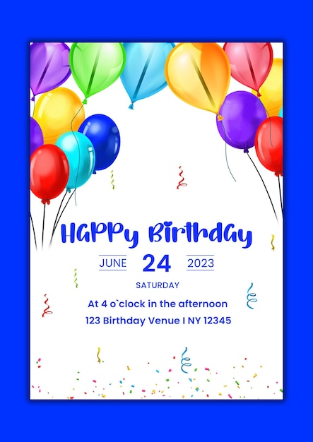 Modello di biglietto di compleanno