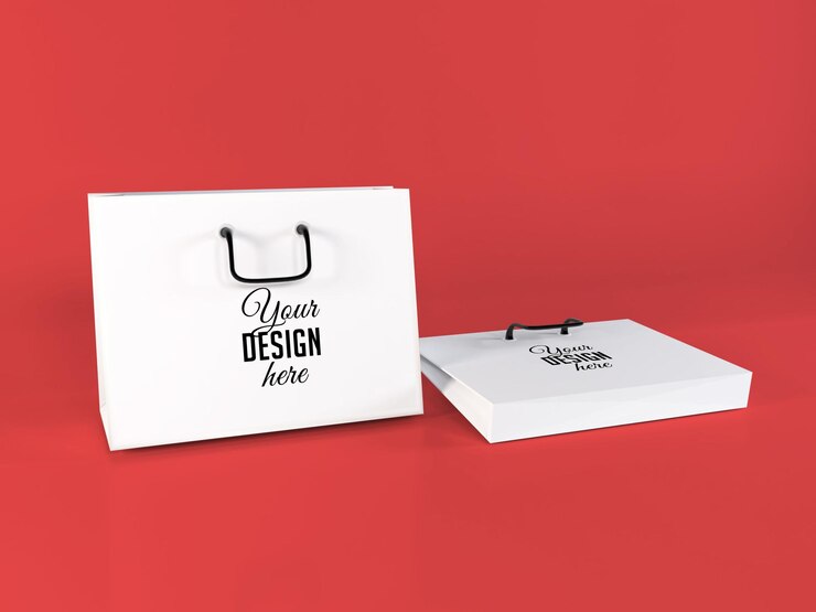 Modello di borsa da spesa bianca