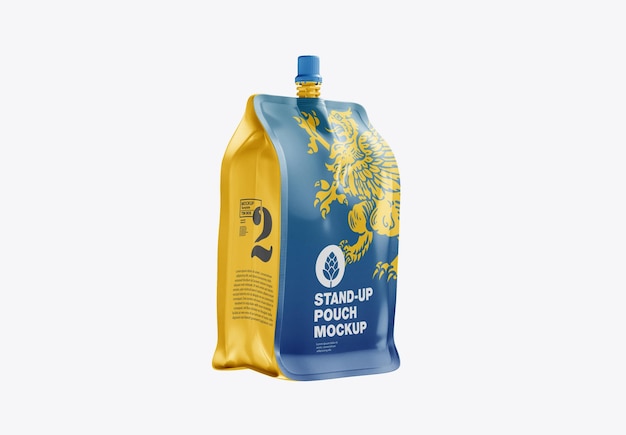 Modello di borsa stand-up lucida liquida
