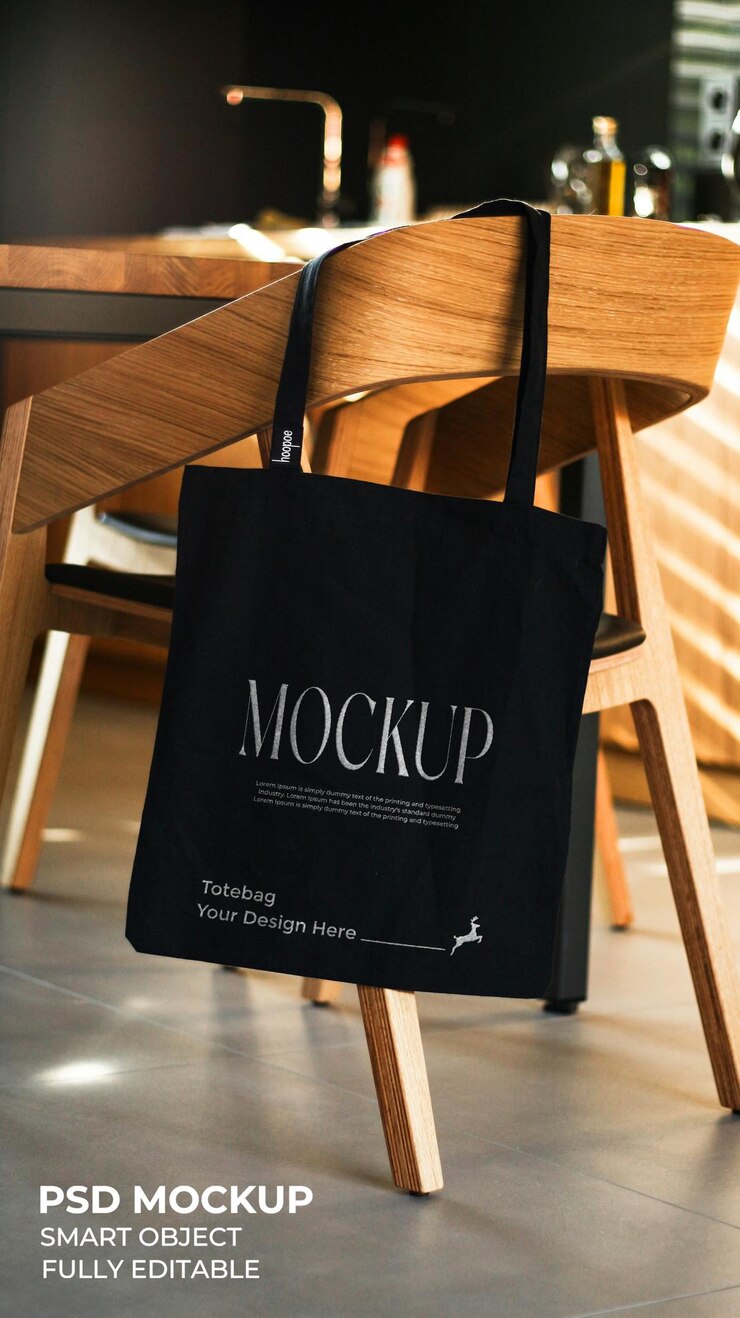 Modello di borsa Tote a tela nera