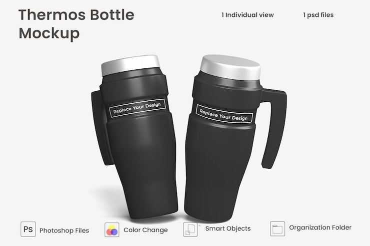 PSD modello di bottiglia d'acqua mockup bicchiere bicchiere psd premium