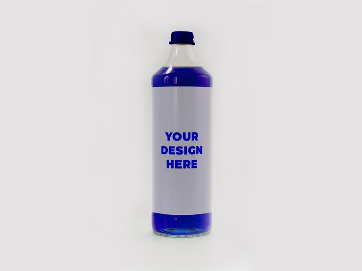 Modello di bottiglia di plastica trasparente