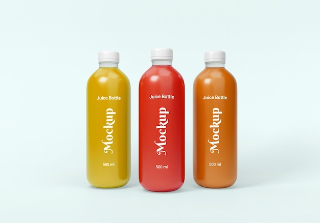 Modello di bottiglia di succo completamente modificabile con diversi sapori