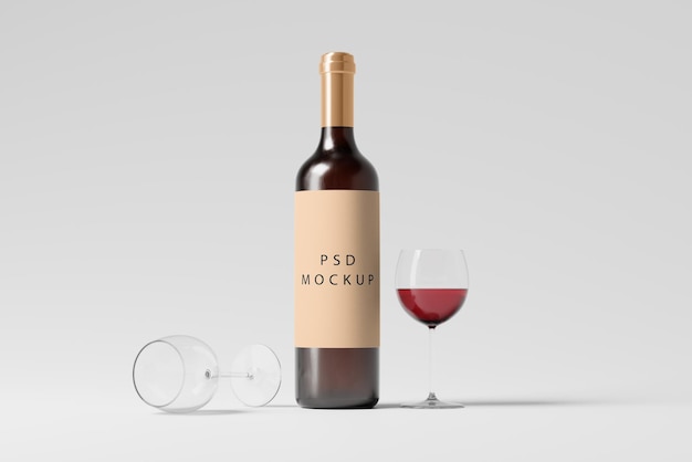 Modello di bottiglia di vino PSD
