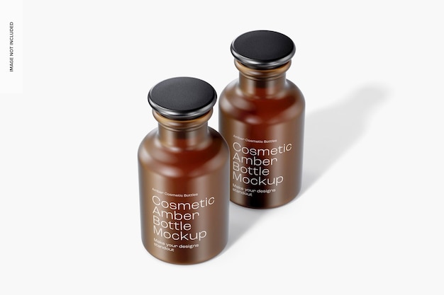 Modello di bottiglie di ambra cosmetiche