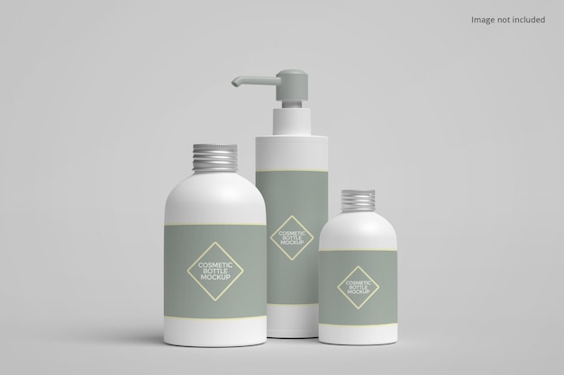 modello di bottiglie di cosmetici
