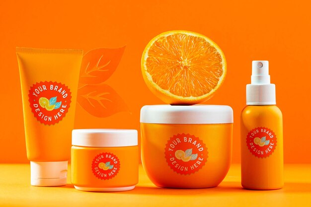 Modello di bottiglie di prodotti cosmetici