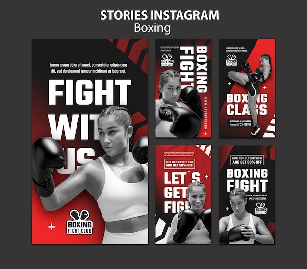 Modello di boxe design piatto