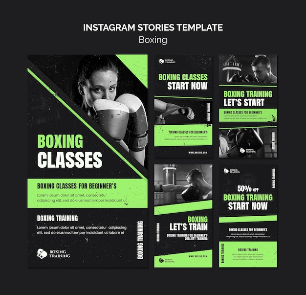 Modello di boxe design piatto