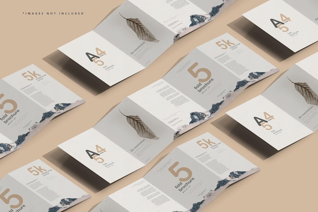 Modello di brochure a cinque pieghe formato A4