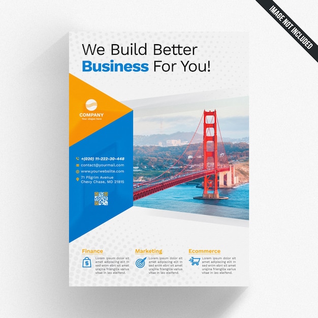 Modello di brochure aziendale blu e giallo
