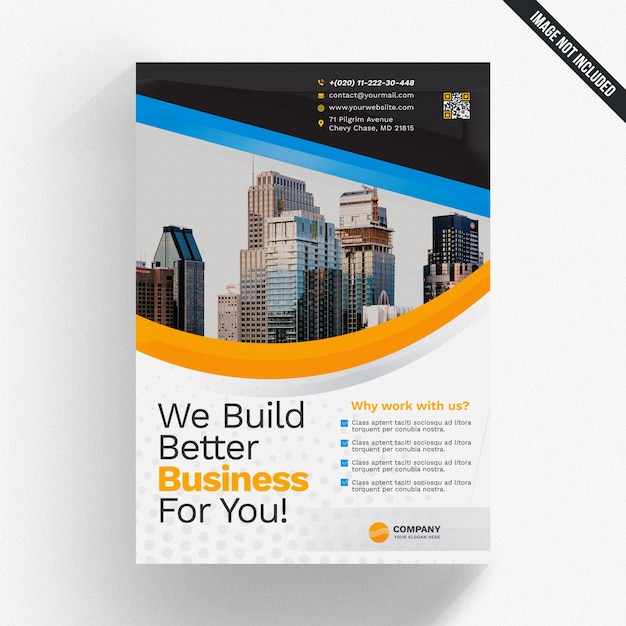 Modello di brochure aziendale con forme ondulate