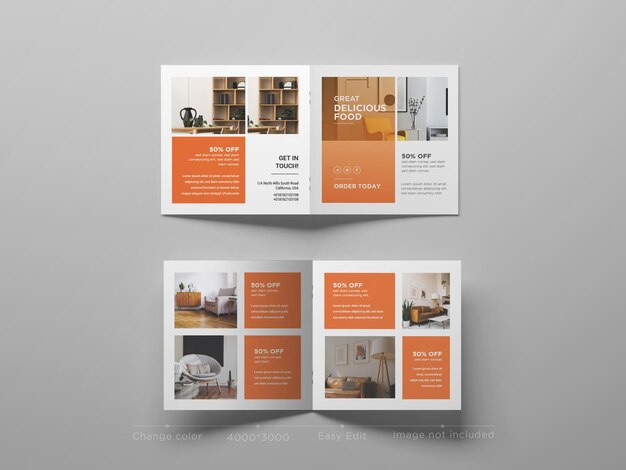 Modello di brochure bifold quadrato
