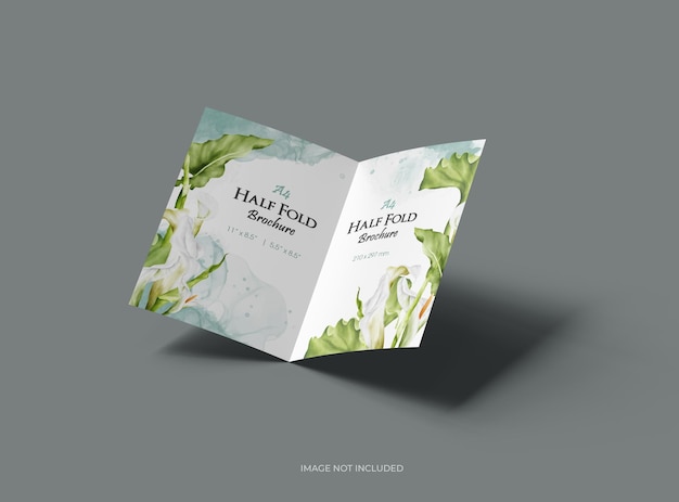 Modello di brochure personalizzabile A4 Half Sheet Fold per presentare il tuo rendering 3D