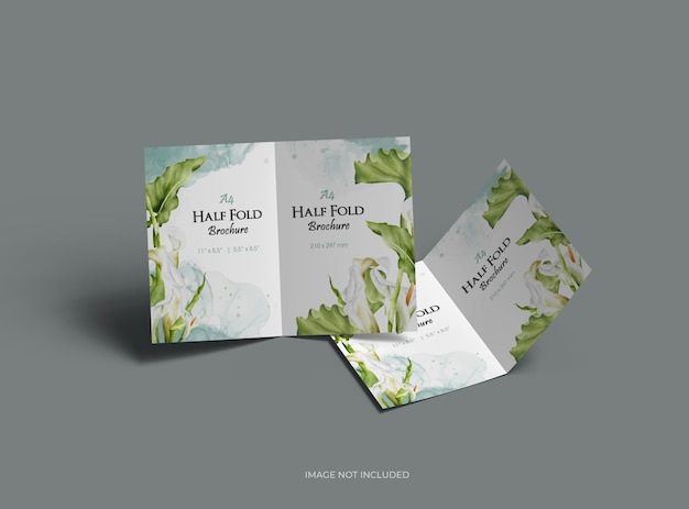 Modello di brochure personalizzabile A4 Half Sheet Fold per presentare il tuo rendering 3D