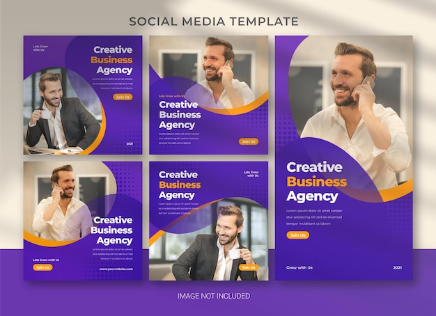 Modello di bundle del pacchetto aziendale dei social media dell'agenzia di marketing digitale