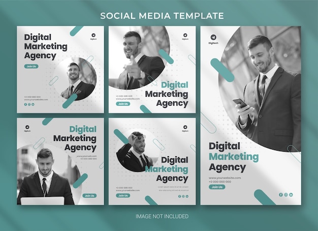 Modello di bundle pacchetto business social media agenzia di marketing digitale Premium Psd
